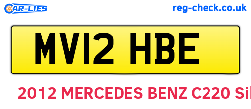 MV12HBE are the vehicle registration plates.