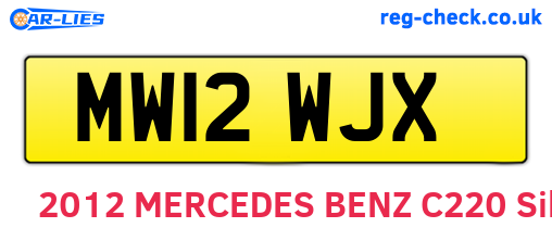 MW12WJX are the vehicle registration plates.