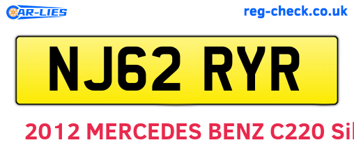 NJ62RYR are the vehicle registration plates.