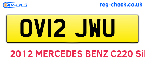 OV12JWU are the vehicle registration plates.