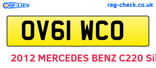 OV61WCO are the vehicle registration plates.