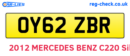OY62ZBR are the vehicle registration plates.