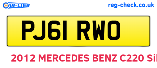 PJ61RWO are the vehicle registration plates.