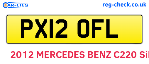 PX12OFL are the vehicle registration plates.