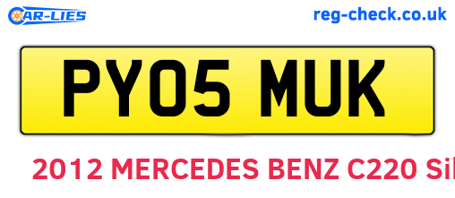 PY05MUK are the vehicle registration plates.