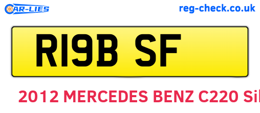R19BSF are the vehicle registration plates.
