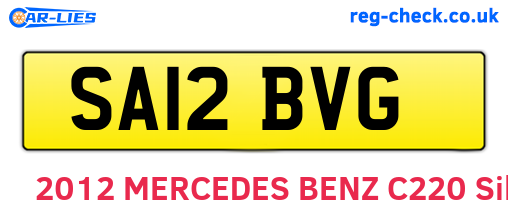 SA12BVG are the vehicle registration plates.