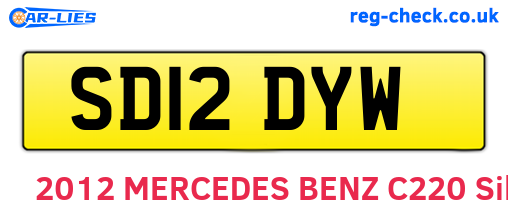 SD12DYW are the vehicle registration plates.