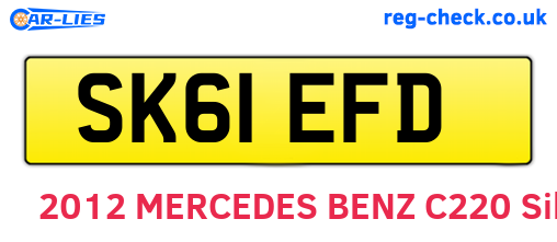 SK61EFD are the vehicle registration plates.
