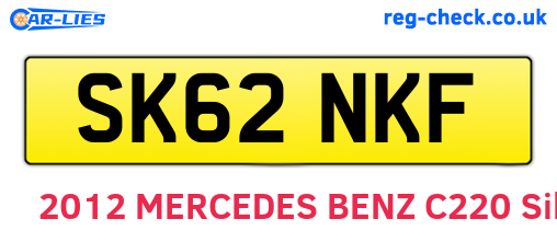 SK62NKF are the vehicle registration plates.