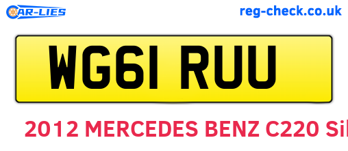 WG61RUU are the vehicle registration plates.