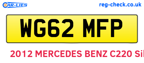 WG62MFP are the vehicle registration plates.
