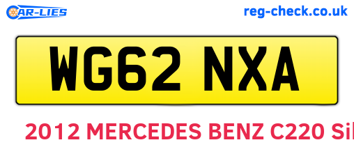 WG62NXA are the vehicle registration plates.