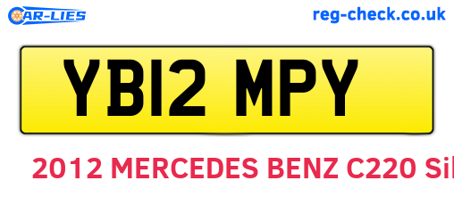YB12MPY are the vehicle registration plates.
