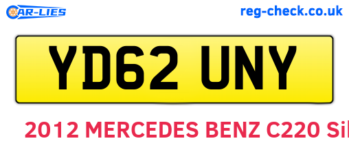 YD62UNY are the vehicle registration plates.