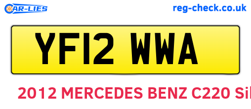 YF12WWA are the vehicle registration plates.
