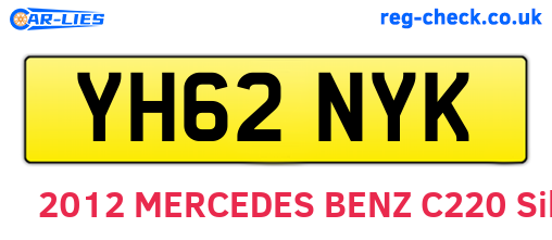 YH62NYK are the vehicle registration plates.