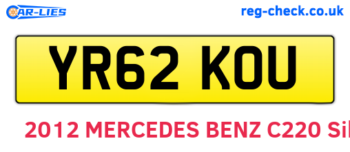 YR62KOU are the vehicle registration plates.