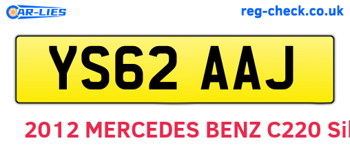 YS62AAJ are the vehicle registration plates.
