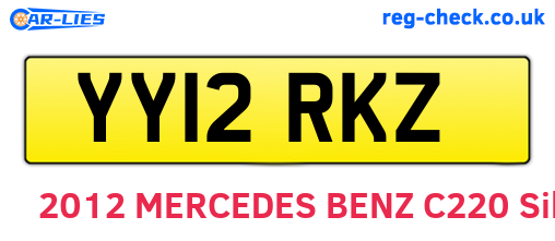 YY12RKZ are the vehicle registration plates.