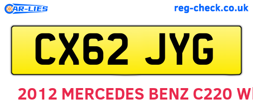 CX62JYG are the vehicle registration plates.
