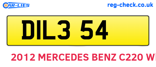DIL354 are the vehicle registration plates.
