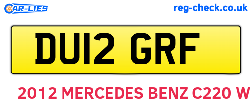 DU12GRF are the vehicle registration plates.