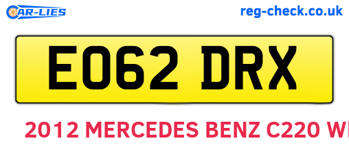 EO62DRX are the vehicle registration plates.