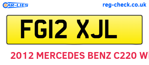 FG12XJL are the vehicle registration plates.
