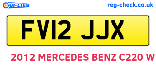 FV12JJX are the vehicle registration plates.