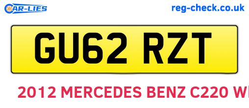 GU62RZT are the vehicle registration plates.
