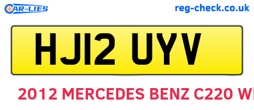 HJ12UYV are the vehicle registration plates.