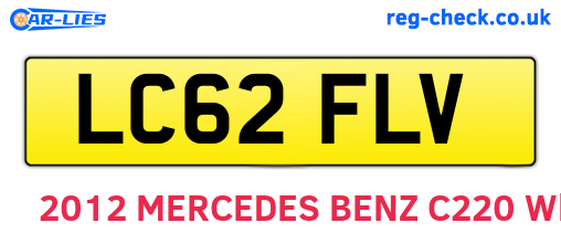 LC62FLV are the vehicle registration plates.