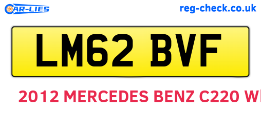 LM62BVF are the vehicle registration plates.
