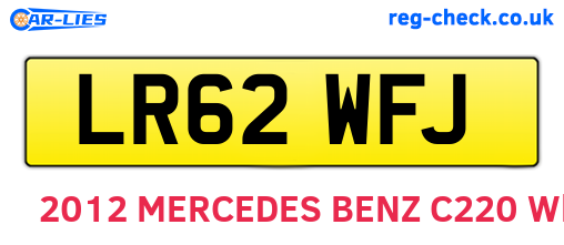 LR62WFJ are the vehicle registration plates.
