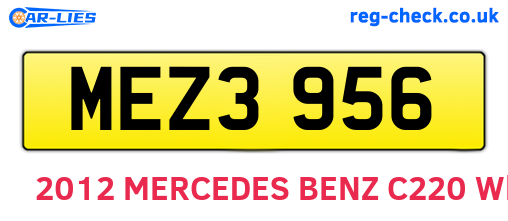 MEZ3956 are the vehicle registration plates.