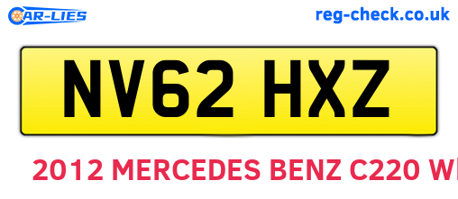NV62HXZ are the vehicle registration plates.