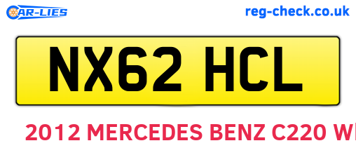 NX62HCL are the vehicle registration plates.
