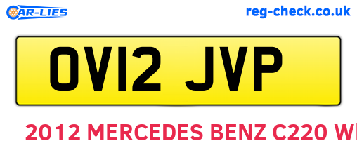 OV12JVP are the vehicle registration plates.
