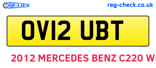 OV12UBT are the vehicle registration plates.