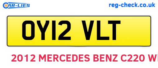 OY12VLT are the vehicle registration plates.