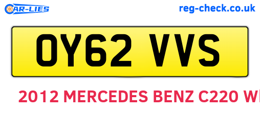 OY62VVS are the vehicle registration plates.