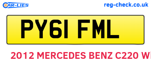 PY61FML are the vehicle registration plates.