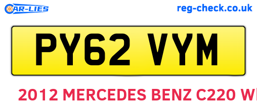 PY62VYM are the vehicle registration plates.