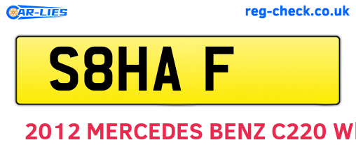 S8HAF are the vehicle registration plates.