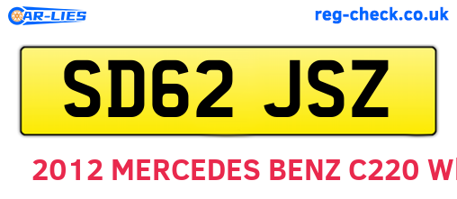 SD62JSZ are the vehicle registration plates.