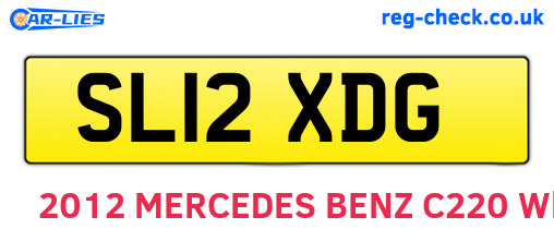 SL12XDG are the vehicle registration plates.