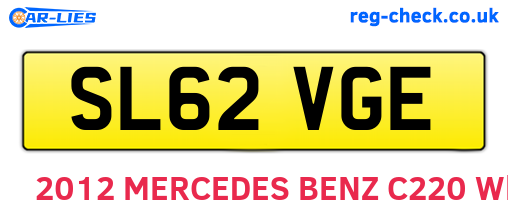 SL62VGE are the vehicle registration plates.