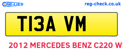 T13AVM are the vehicle registration plates.