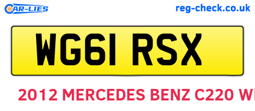WG61RSX are the vehicle registration plates.